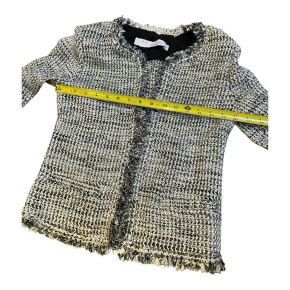 IRO Jacket Unplug Silver/White Metallic Tweed Size 36 Open Front - Picture 5 of 8